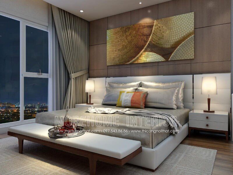 Thiết kế giường ngủ chung cư phong cách hiện đại và trẻ trung